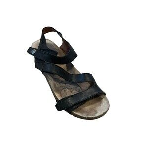 Josef Seibel Tonga 25 Strappy Leather Sandals Size 41/9.5-10 Comfort Cork Sole